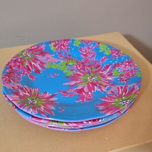 Lilly Pulitzer Pink Melamine Plates Set of 4 9 Inches